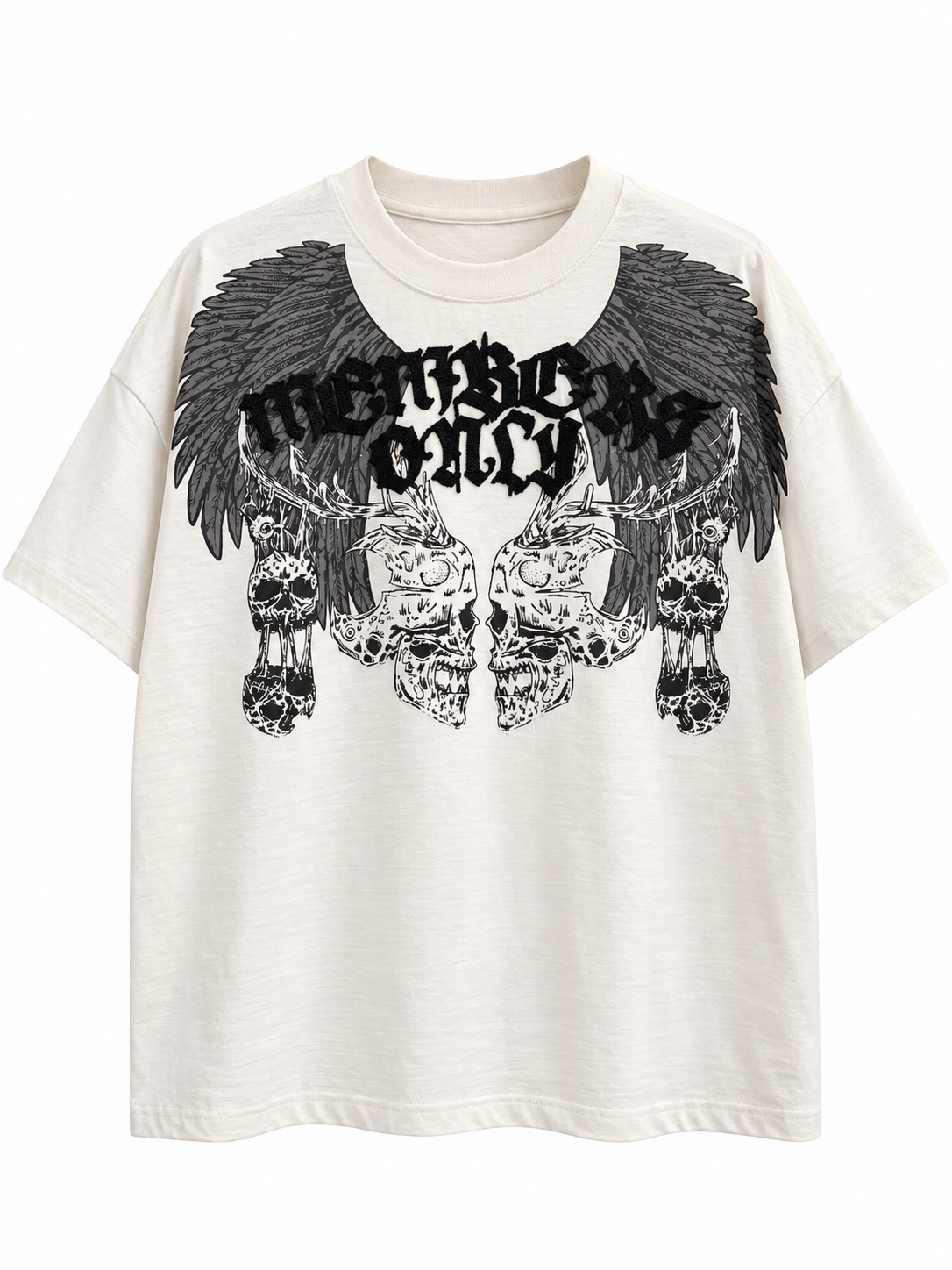 Rebel Soul Graphic Drop shoulder Tee – white