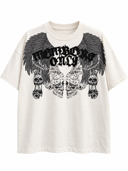 Rebel Soul Graphic Drop shoulder Tee – white