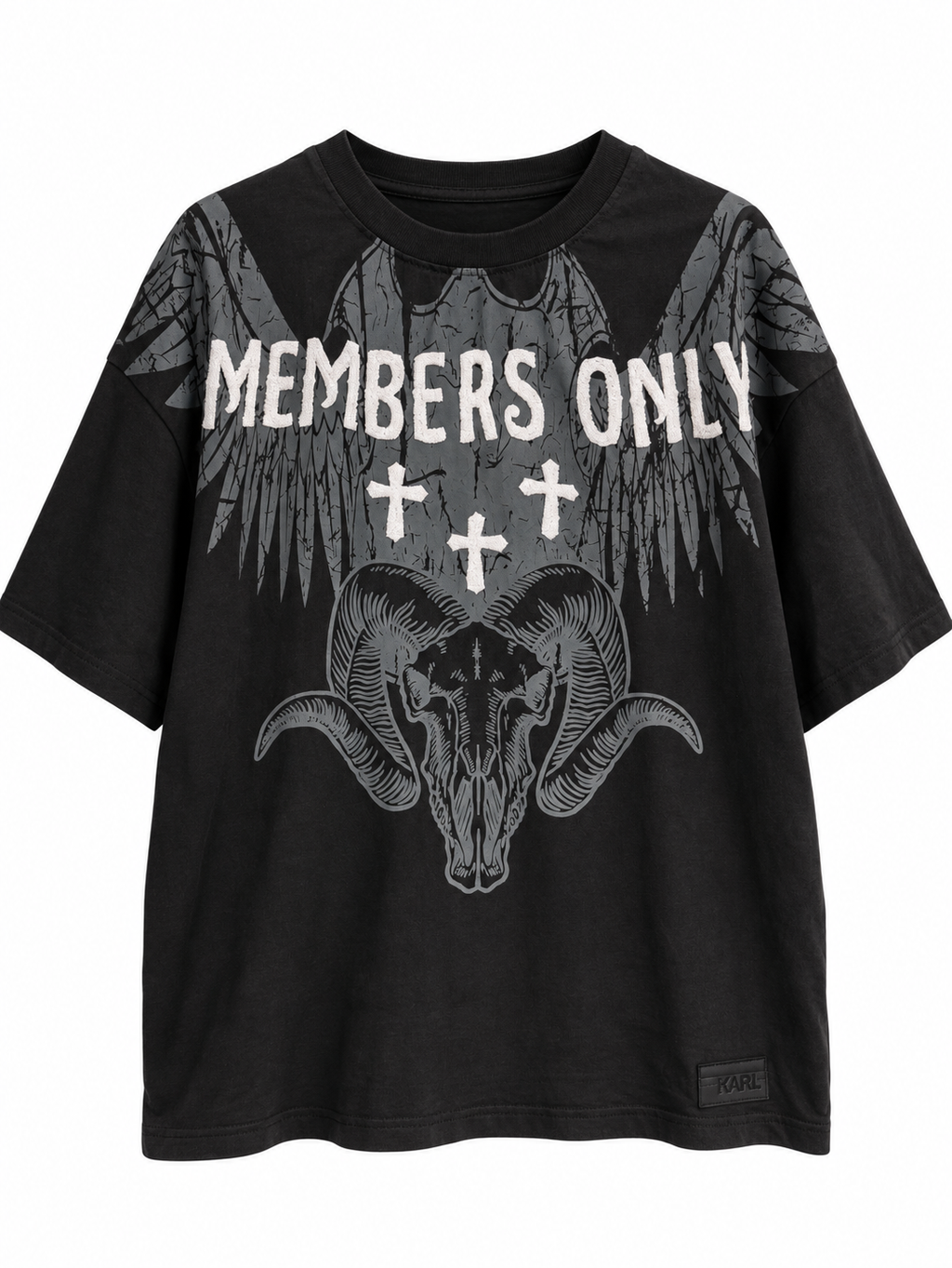 Members Only Drop Shoulder Boxy  Tee – Black