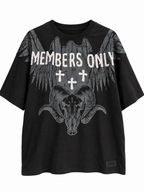 Members Only Drop Shoulder Boxy  Tee – Black
