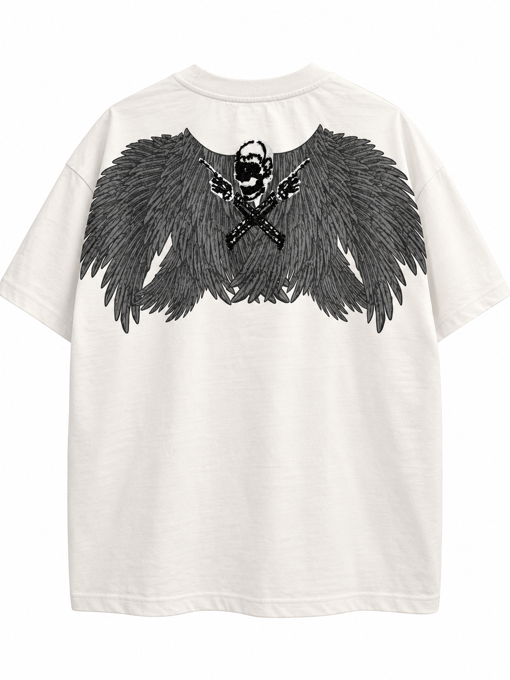 Rebel Soul Graphic Drop shoulder Tee – white