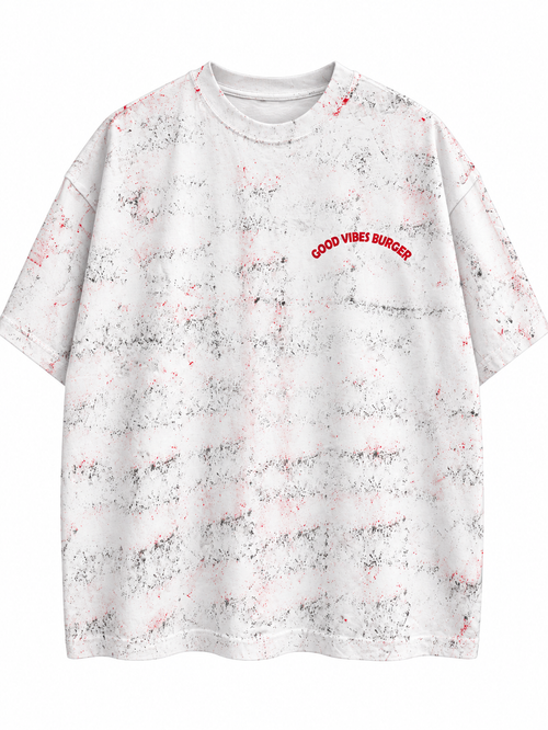 Good Vibes Burger Oversized Tee – White