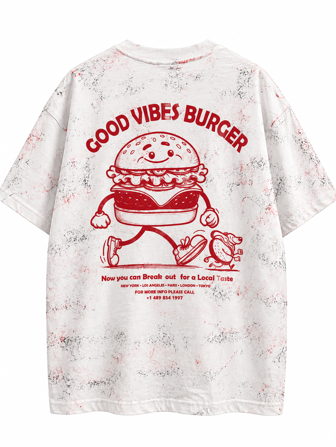 Good Vibes Burger Oversized Tee – White